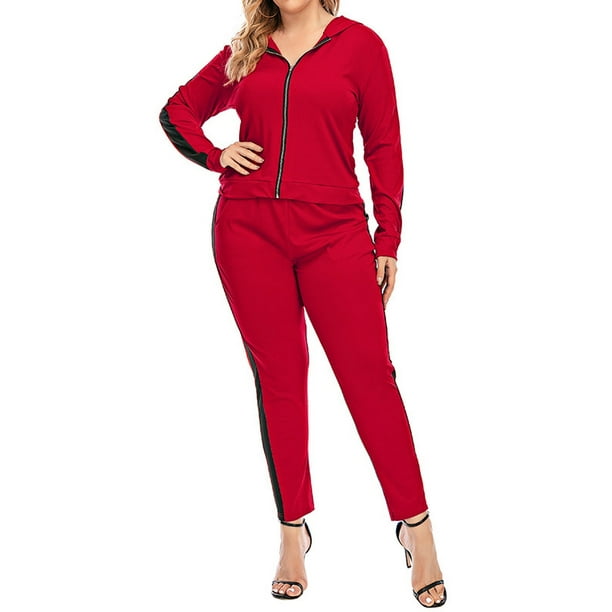 pink tracksuit plus size