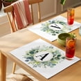 thumbnail image 4 of Letter A Placemats Set&nbsp;of&nbsp;8 Alphabet Green Eucalyptus Leaves Plant Simple Heat Insulation Washable Place Mats, Non-Slip Table Mats for Dining Table Party Kitchen Decor,13x19 Inch, 4 of 9