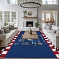 thumbnail image 3 of Large Area Rugs for Living Room Bedroom, Independence Day 6'x9' Rug Washable Carpet Runner Indoor Outdoor, Blue Truck Star Usa Flag Red White Plaid Non Slip Floor Mats Rug for Kitchen, Playroom, 3 of 8