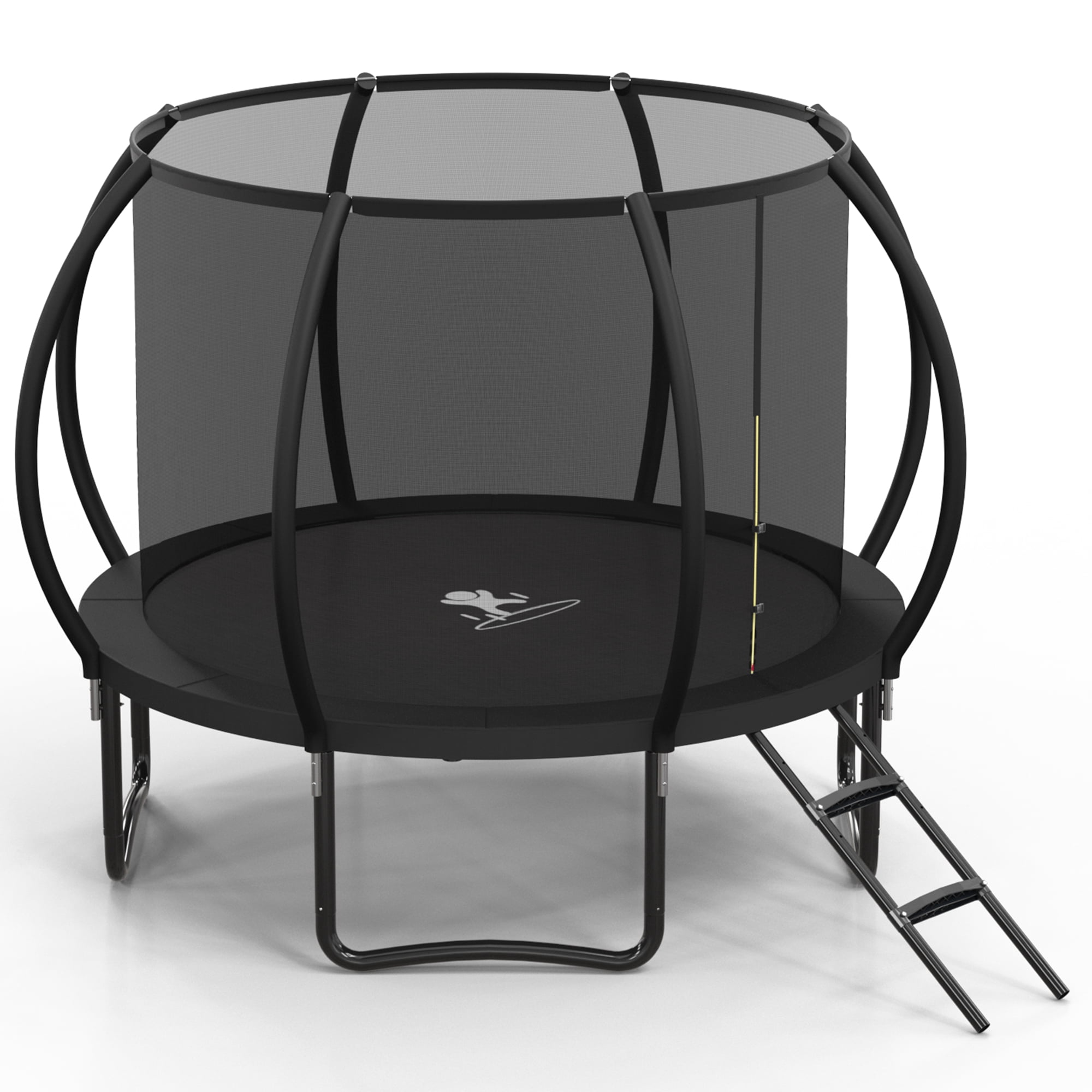 Betisef 10 FT Recreational Trampoline W/ Safety Enclosure Net – Indoor & Outdoor Use, Round Trampoline For Kids Black