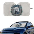 thumbnail image 2 of Xixirimido Car Windshield Sun Shade Foldable Sunshade Front Window Cover Sun Visor for Trucks SUVs Sedan Universal Car Interior Accessories, Horse Floral, 2 of 8