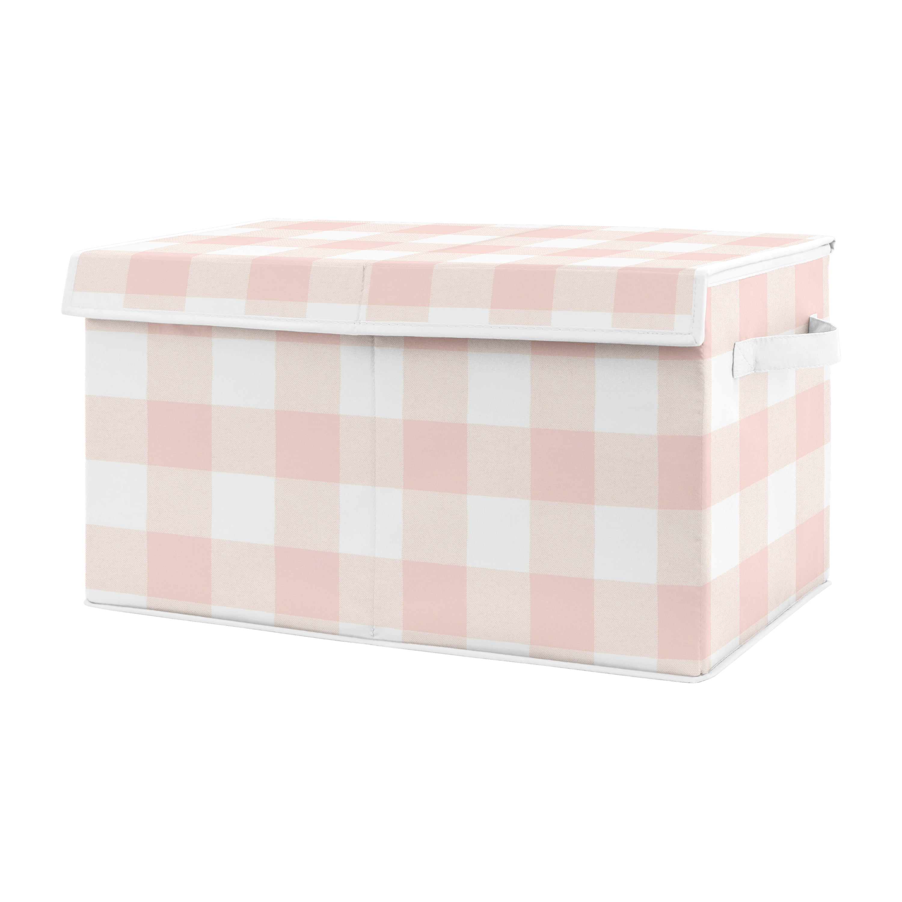 Sweet Jojo Designs Pink Buffalo Plaid Check Baby Kid Clothes Laundry Hamper Blush and White Shabby Chic Woodland Rustic Country Farmhouse 