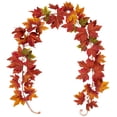 thumbnail image 6 of 2 Pcs 6ft  Maple leaf Fall Leaf Garland Hanging Vine Yellow Fall Garland Autumn Home Decor, 6 of 8