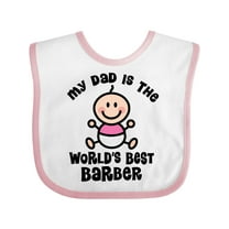 Inktastic My Daddy Worlds Best Barber Girls Baby Bib