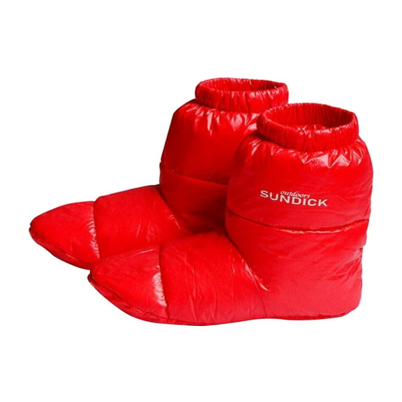90% Down Camping Tent Booties Slippers Unisex Footwear Socks - Red 25cm