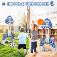 thumbnail image 3 of Hot Bee 5 in 1 Sports Activity Center for Toddlers, Adjustable Height Basketball Hoop, Toy Golf, Soccer Game&Ring Toss, Indoor/Outdoor Christmas Birthday Gifts for Boys&Girls Aged 3-6, 3 of 7