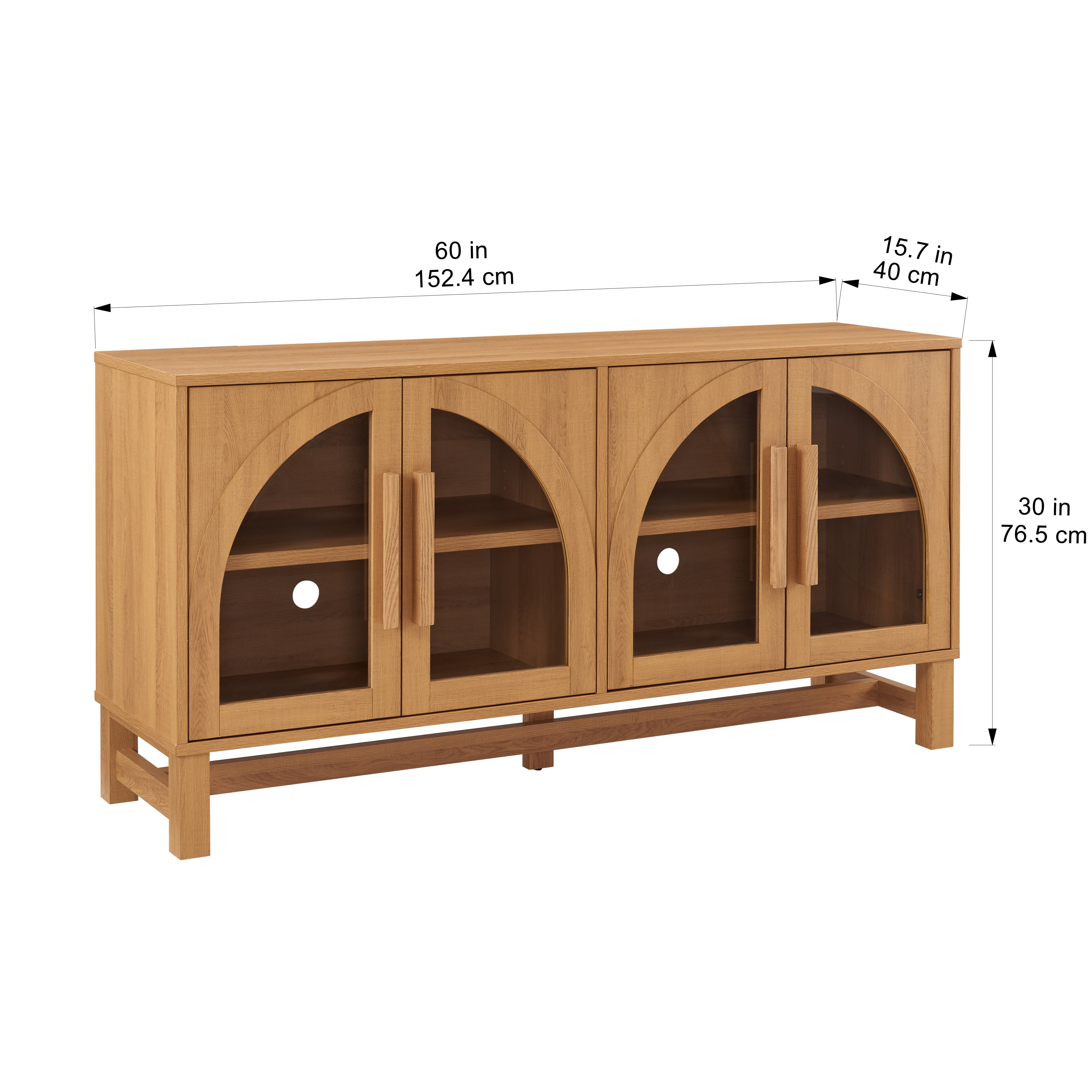 Better Homes & Gardens Juliet Arc TV Stand for TVs up to 65",  Light Honey Finish