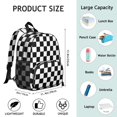 thumbnail image 6 of Black and White Checkered Backpack Backpack for School,Cute School Bag,Schoolbag with Adjustable Shoulder Straps & Padded Back,13.8"x11.4"x6", 6 of 6