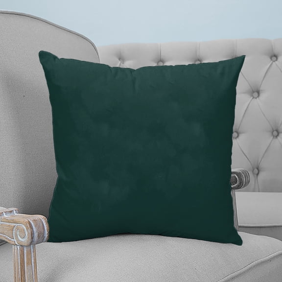 Pure Dark Green Throw Pillow Covers, Soft Pillowcases with Invisible Zipper, Simple Solid Color Decorative Square Pillow Cushion Covers for Living Room Couch Sofa Bed 24x24 Inches