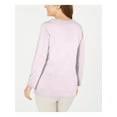 thumbnail image 2 of KAREN SCOTT Womens Pink Ribbed Printed Long Sleeve Crew Neck Blouse Petites PS, 2 of 4
