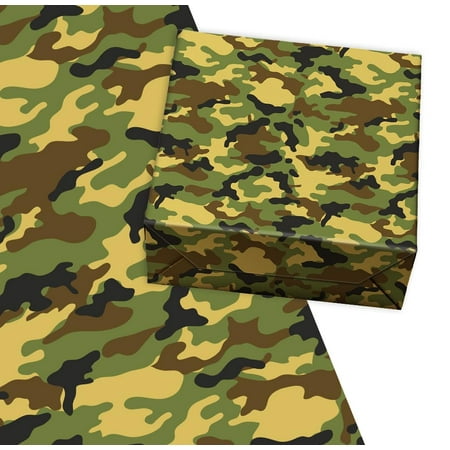 AVXINSOK Camo Wrapping PresNok Paper 6 Sheets 27.5 x 19.7 Inch Camouflage Army Gift Wrapping Paper for Men Veterans Day Military Birthday Party Gift Wrap Paper Sheet