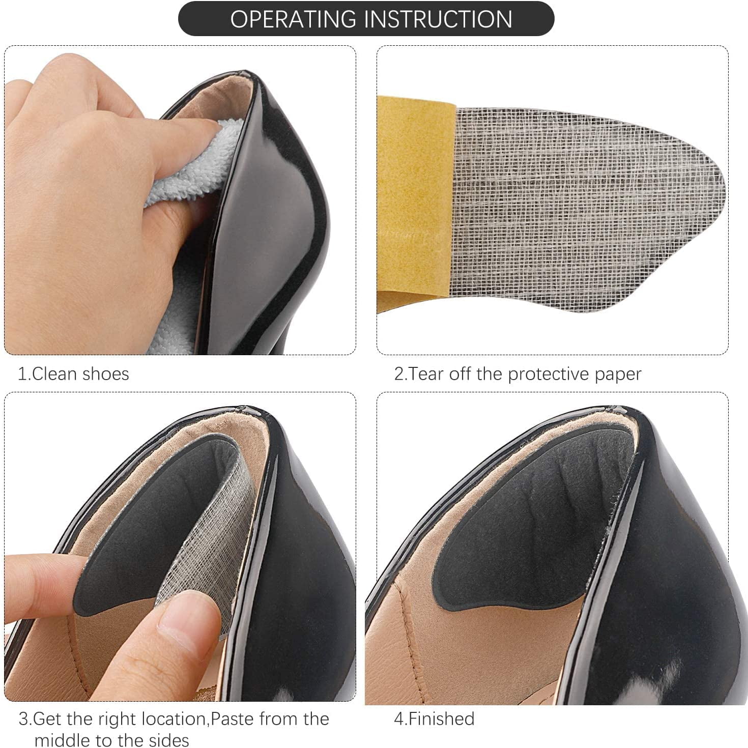 Heel Grips Shoe Pads For Women's High Heel, Anti-slip Heel Cushion Inserts  For Shoes Too Big, Leather Shoes, Loafers, Half Size Heel Insoles | SHEIN  USA