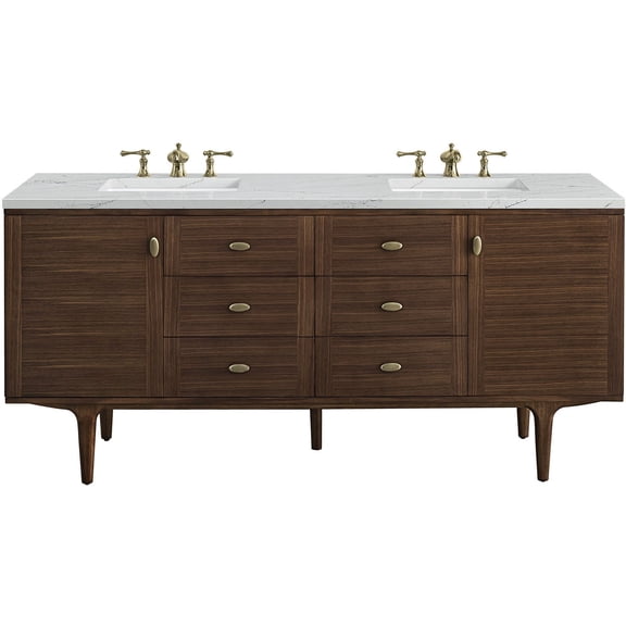 James Martin Vanities 670-V72-WLT-FENC Amberly 72" Wall Mounted Or Free Standing Double