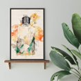 thumbnail image 4 of wall26 Framed Canvas Wall Art Chic Green and Silver Perfume Bottle with Orange Flowers Pop Culture Fashion Watercolor Modern Art Glam Expressive for Living Room, Bedroom, Office - 16x24 inches, 4 of 4