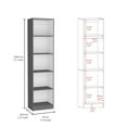 thumbnail image 5 of Juno 3 Piece Living Room Set with 2 Home Xs Bookcase + Home 2-Door Bookcase, Matt Gray / White, 5 of 6