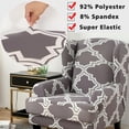 thumbnail image 4 of TOPCHANCES Wing Chair Slipcover Wingback Armchair Chair Slipcovers Sofa Covers 2-Piece Spandex Fabric Wing Back Wingback Armchair Chair Slipcovers, Gray, 4 of 10