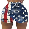 thumbnail image 2 of LEBONYARD Womens Summer Shorts Plus Size,Women's Shorts in Soft and Lightweight Fabrics,Women's Independence Day High-waisted Summer Print Leggings Beach Shorts Blue S, 2 of 6