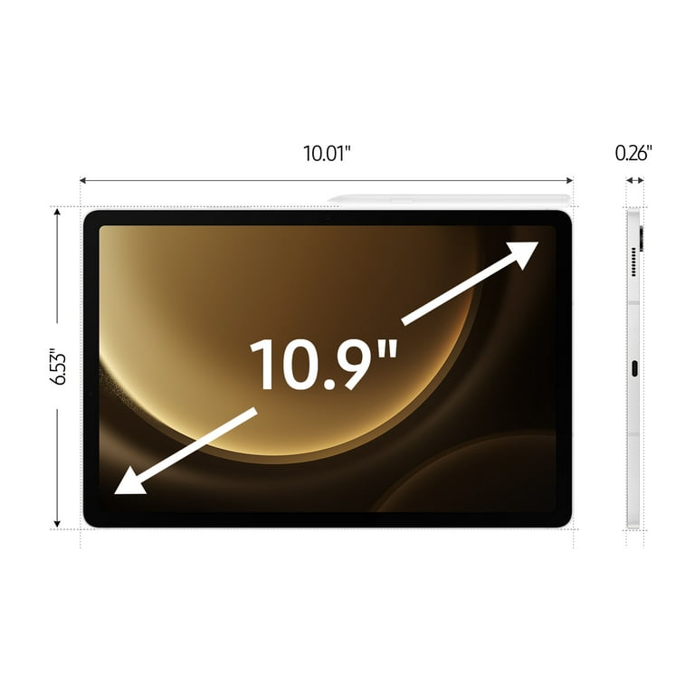 Samsung Galaxy Tab S9 FE Tablet, 10.9, 256GB, Silver 
