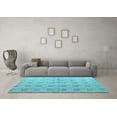 thumbnail image 3 of Ahgly Company Indoor Square Abstract Light Blue Modern Area Rugs, 3' Square, 3 of 4