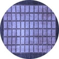 thumbnail image 1 of Ahgly Company Machine Washable Indoor Round Checkered Blue Modern Area Rugs, 8' Round, 1 of 4