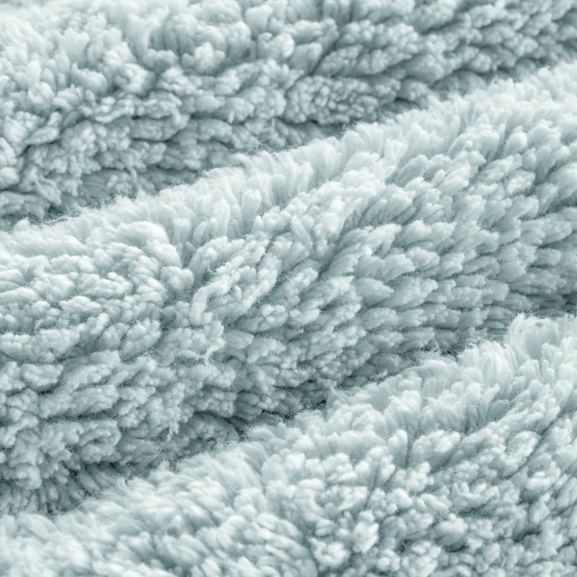 100% Cotton Tufted 3000 GSM Reversible Bath Rug 17x24" Blue Ultra Plush Dense Machine Washable Bathroom Rug