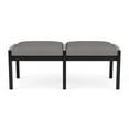 thumbnail image 2 of Lenox Wood Reception Waiting 18" 2-Seat Bench / Black Wood / Light Gray, 2 of 5