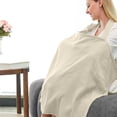 thumbnail image 2 of Nursing Cover for Baby Breastfeeding,Breathable Cover with Rigid Hoop for Mother Nursing Apron, Multi-use Adjustable Privacy Nursing Apron Cover,Include Two Baby Bibs,Milky White, 2 of 7