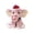 B002- Pink, variant on Plush Stuffed Figure, Stuffed Elephant, Toys, Birthday Gift, 10X10 Inch Fluffy Gray Plush, with Decorative Beret and Patterned Bib, Gentle for Young Kids to Hug and Carry Around