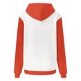 thumbnail image 5 of Qulqfy Women's Pullover Sweatshirts Long Sleeve Orange Drop Shoulder Color Block Sweatshirts Women Fall Tops 2XL, 5 of 7