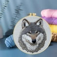 thumbnail image 6 of Punch Needle Kits Wolf Embroidery Starter Set with Hoop Easy for Beginners DIY Stress Relief Handmade Craft Hobby and Home Decor 20x20cm-4, 6 of 8