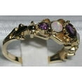 thumbnail image 3 of LBG 14k Yellow Gold Natural Amethyst and Opal Womens Band Ring - Size 7.75, 3 of 4