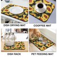thumbnail image 3 of Washable Rubber Sunflower Cute Floral Dish Drying Mats for Kitchen Counter Home Large Coffee Bar Pad Accessories and Decor for Utensils Stemware 19.5''x12'', 3 of 6
