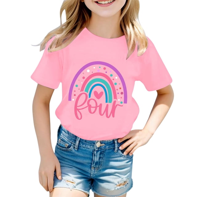 Vêtements Garçon T-Shirts Graphiques à Col Rond Vêtements d'Été pour Filles Ensembles pour Filles 2T