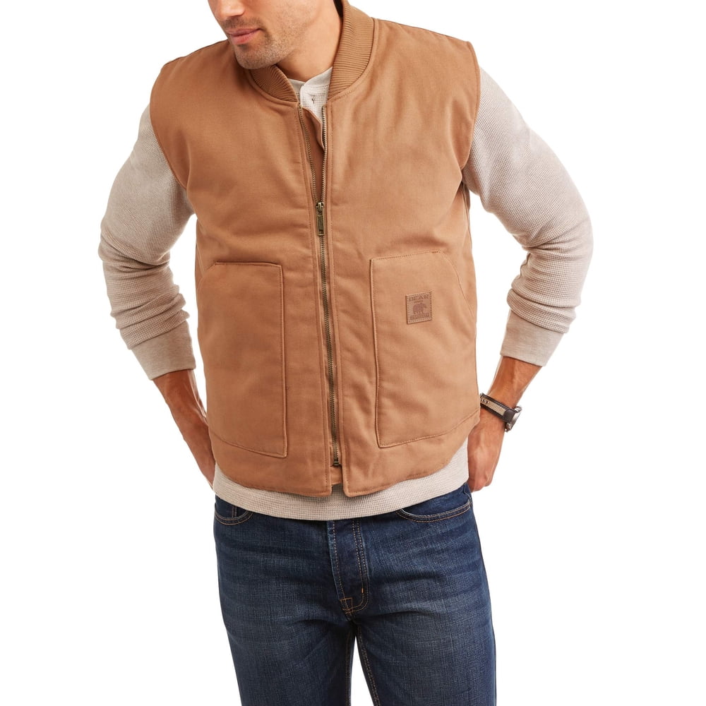 Bear River Outdoors Men's Quilted Lined Canvas Vest With Kangaroo
