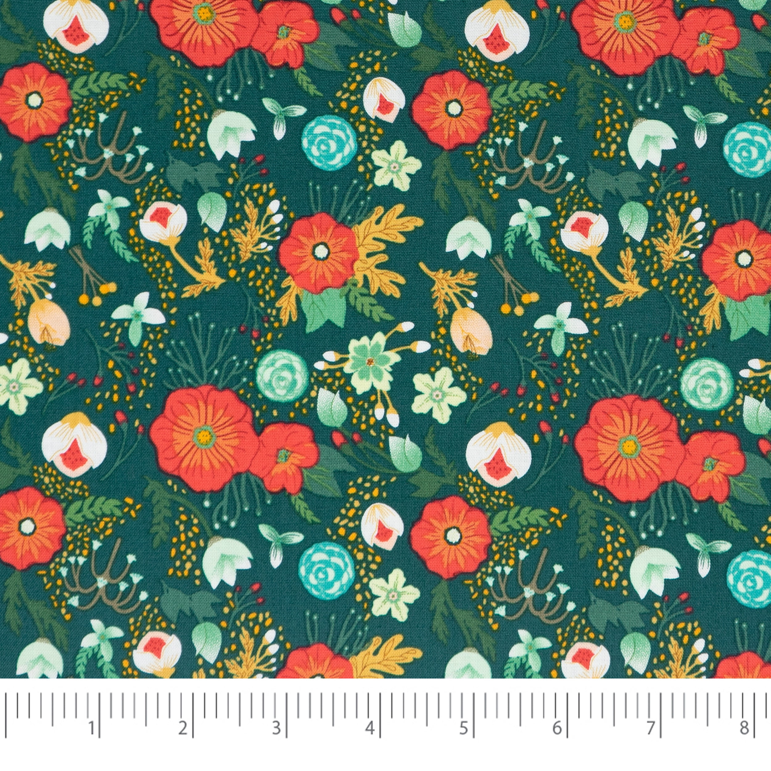 Singer Cotton Print Fabric, 100% Cotton, 1 Yard Precut, Nordic Floral