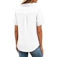 thumbnail image 4 of Casual Rolled Sleeve Tunic Tops for Women Button Down Short Sleeve Shirts 2026 Spring Summer Fashion Dressy Casual Clothes Trendy Blouses, 4 of 5