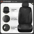 thumbnail image 6 of Coverado Car Seat Covers Full Set, Luxury Faux Leather Seat Protectors, Universal Fit for Cars, SUVs, Trucks-Black, 6 of 8