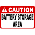 thumbnail image 1 of Caution Battery Storage Area Sign, 1 of 1