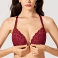thumbnail image 3 of Women's Push Up Bra Racerback Front Closure Lace Padded Underwire Bras, 3 of 3
