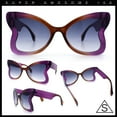 thumbnail image 3 of Womens Bold Bowtie Butterfly Shape Oversized Cute Diva Plastic Sunglasses Purple Brown - Smoke, 3 of 8