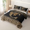 thumbnail image 3 of Homewish Chic Cheetah Print Twin Quilt Set, Personalized Initial C Twin Coverlet Set, Black Brown, 3 of 7