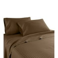 thumbnail image 3 of Striped 1200 TC Egyptian Cotton Deep Pocket Bed Sheet Set Chocolate Hypoallergenic,Fully Elasticized Fitted Sheet,Cooling Full Modern & Contemporary, 3 of 4