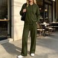 thumbnail image 2 of Womens Hoodies Dqueduo Women's Fashion Solid Color Long Sleeve Hooded Zip Up Top And Elastic Waist Pocket Pants Set, Sizes S-XXXL, 2 of 8