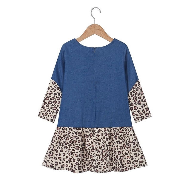 LEEy-world Robe de Demoiselle d'Honneur Imprimée Manches Courtes Vêtements pour Enfants Bébé Robe Rayée Courte Filles Robe&Jupe, Bleu