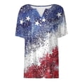 thumbnail image 5 of Womens American Flag Shirts July 4th 3/4 Sleeve Tunic Tops Notch Neck USA Flag Graphic Tees Shirt Loose Pullover Blouses Celebration Tops, 5 of 5