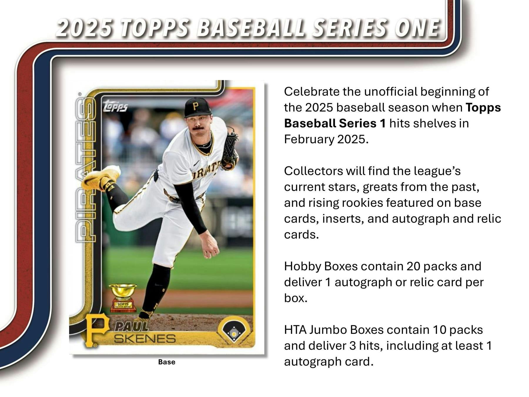 Free Shipping! Topps 2025 Series 1 Baseball Hobby Box, 350