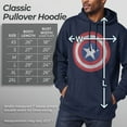 thumbnail image 5 of Men's Marvel Captain America Classic Shield Pull Over Hoodie Navy Blue 2X Large, 5 of 9