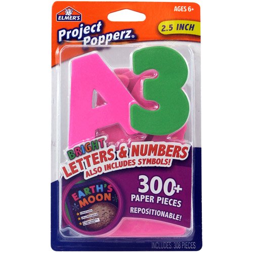 Elmer's Adhesive Letters and Numbers red, 308 pieces