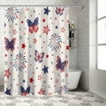 thumbnail image 2 of Fabric Shower Curtain for Bathroom, Farmhouse 4th of July Custom Shower Curtain Set with Hooks, Luxury Bathroom Curtains, Patriotic Star Butterfly Waterproof Polyester Bathroom Accessories, 72x84inch, 2 of 6