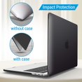 thumbnail image 3 of IBENZER 2025 2024 MacBook Pro 13 Inch Case 2025-2016 M2/M1 A2338 A2289 A2251 A2159 A1989 A1706 A1708, Hard Shell Case with Keyboard Cover for Apple Mac Pro 13 Touch Bar, Black, W-T13-BK+1, 3 of 10